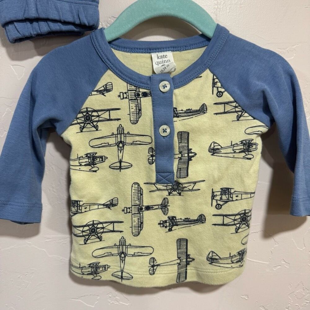 Kate Quinn 18-24m Airplane Button Tee